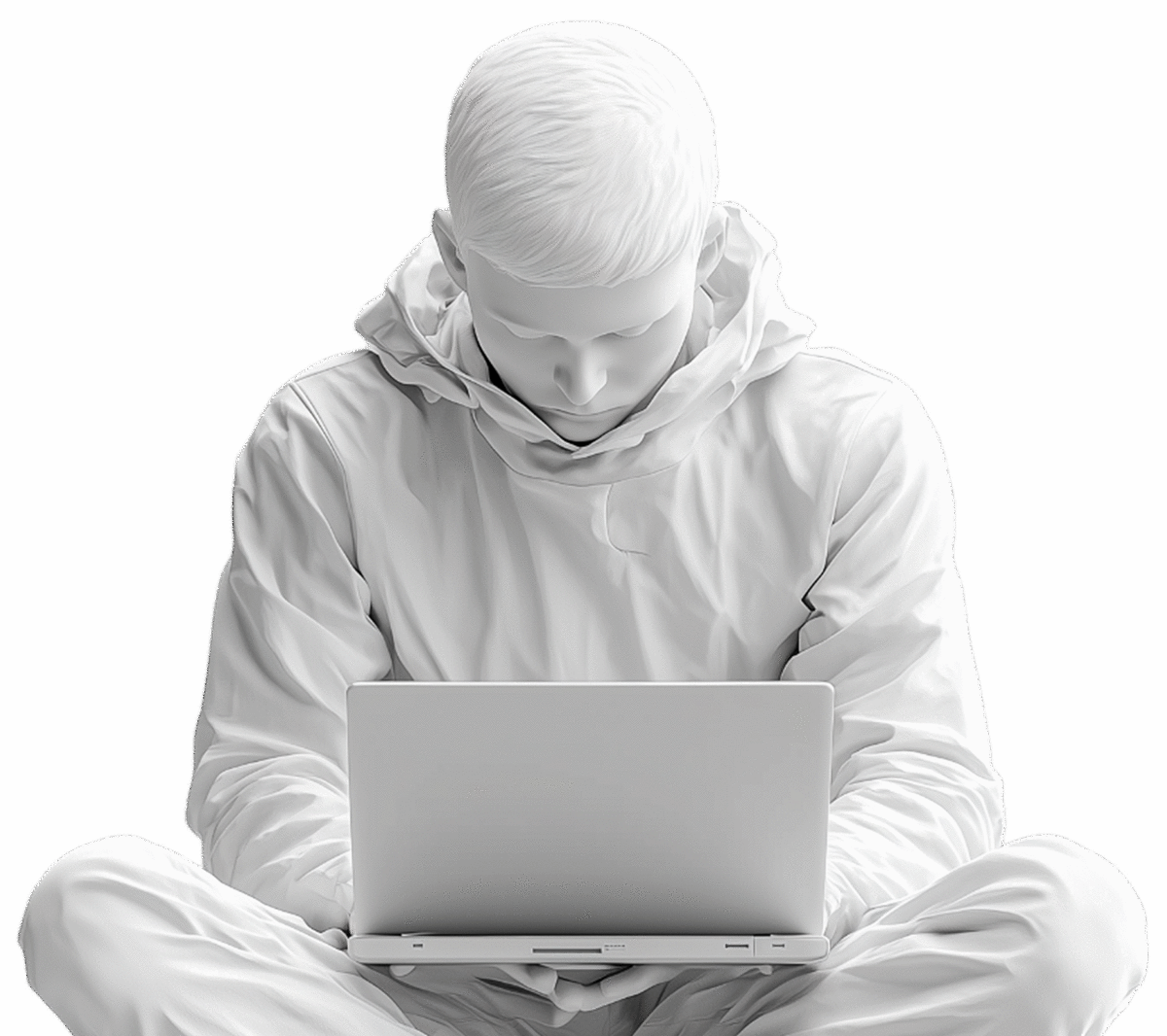 A figure with a laptop running campaigns